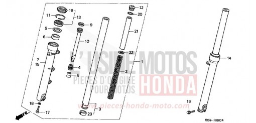 FOURCHETTE AVANT CB500SX de 1999